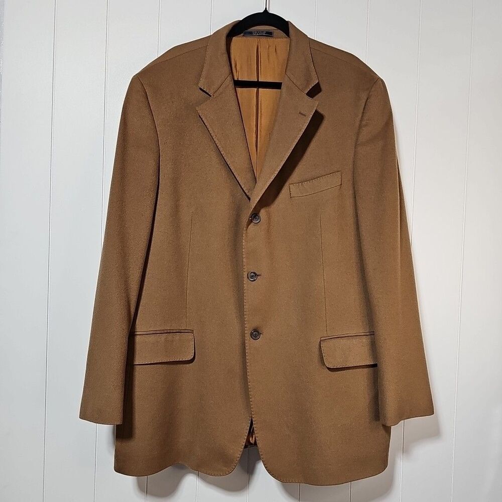 Arnold Brant Loro Piana 100% Cashmere Mens Blazer Sport Jacket Camel Brown XL 46